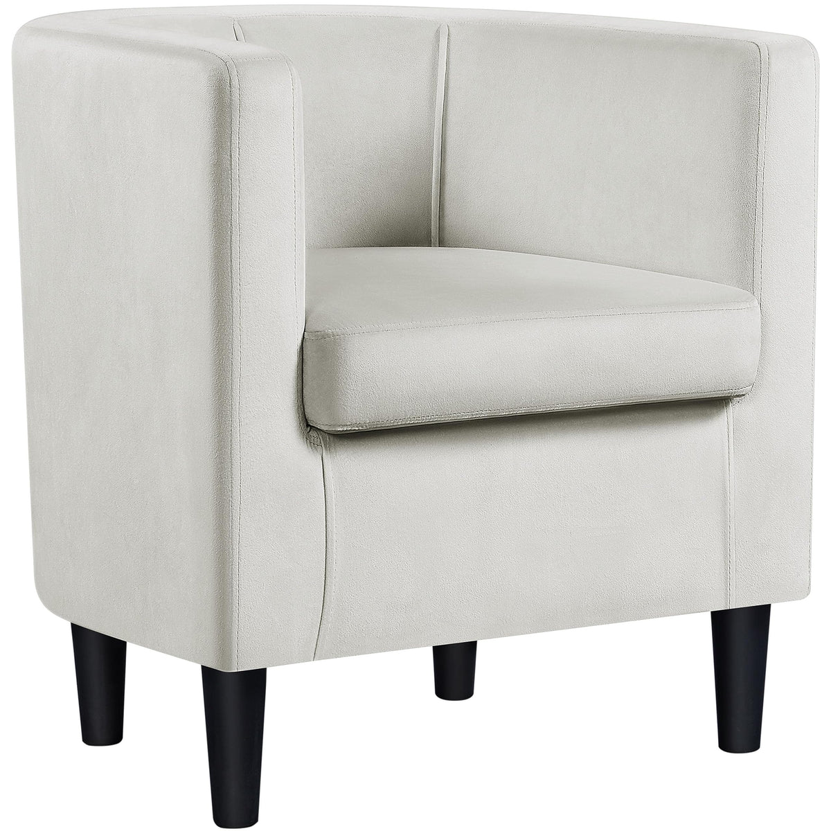Velvet Armchair with Wide Seat and Wooden Frame for Living Room