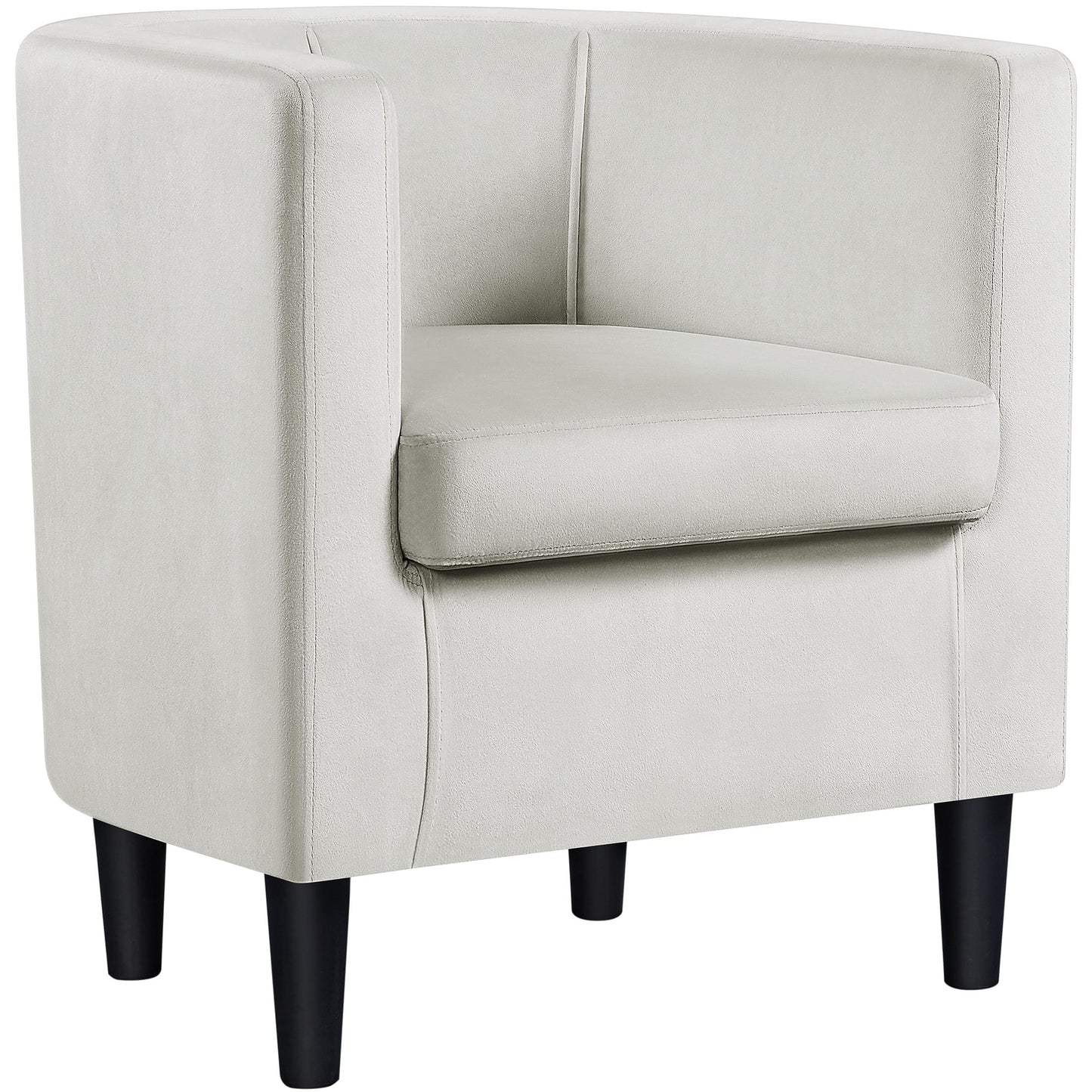 Velvet Armchair with Wide Seat and Wooden Frame for Living Room