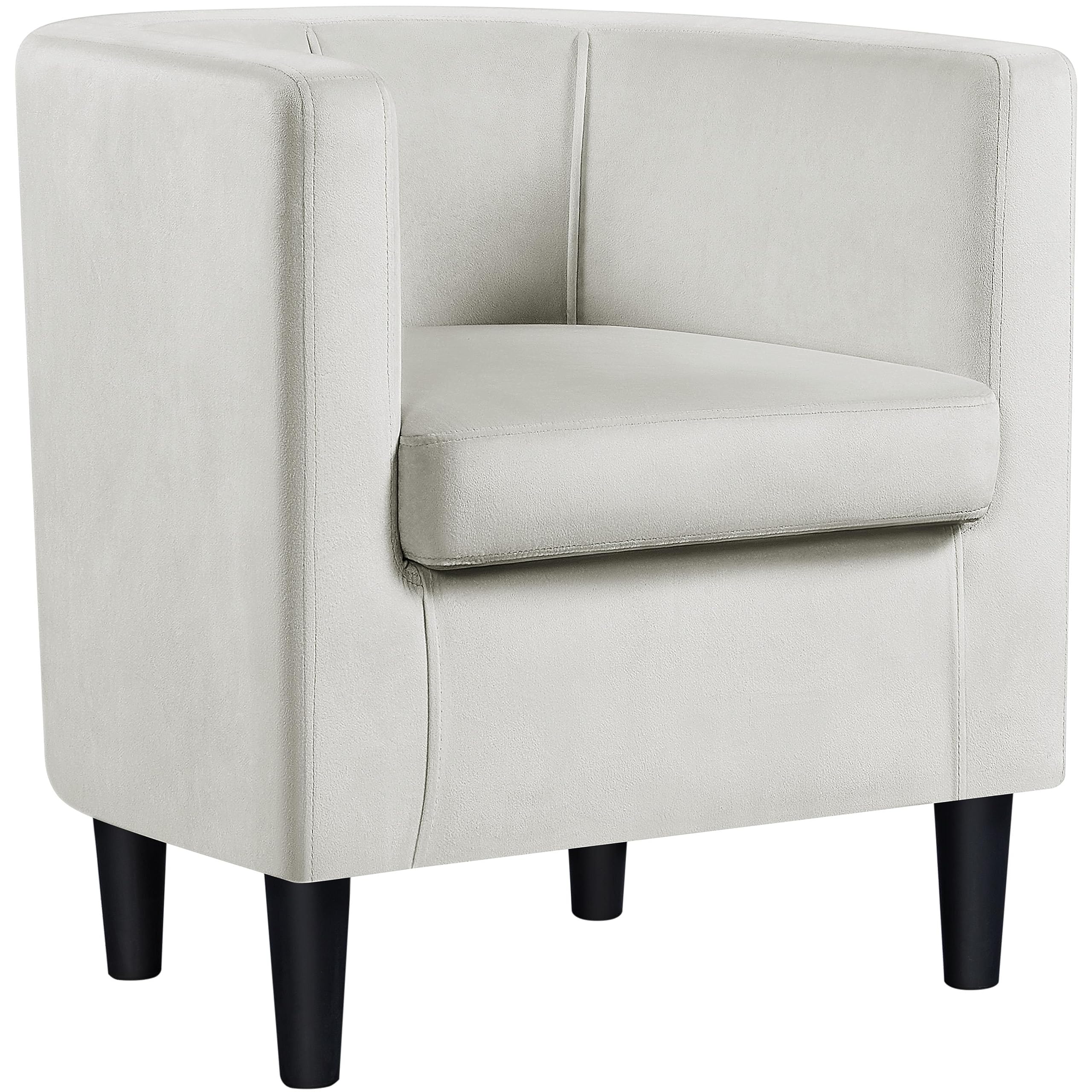 Velvet Armchair with Wide Seat and Wooden Frame for Living Room