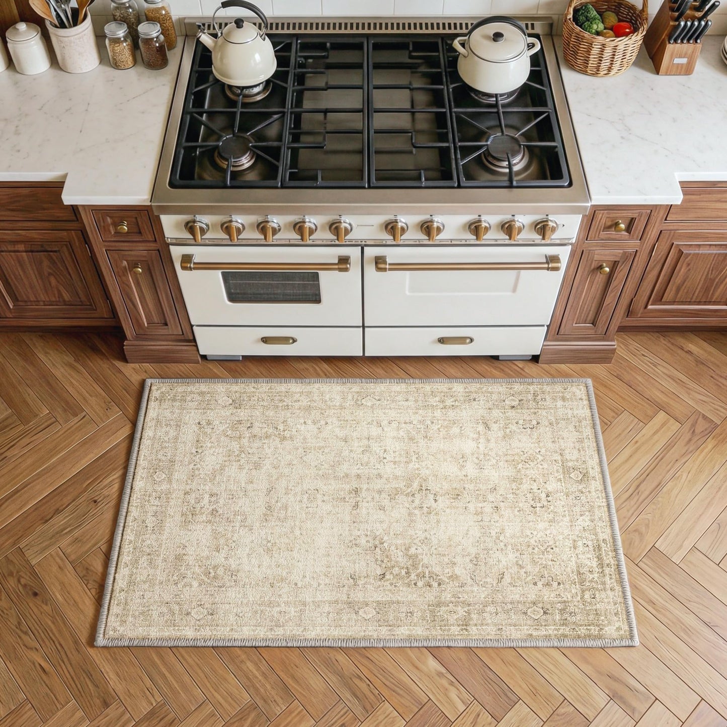 FMFUNCTEX Vintage Distressed Oriental Rug