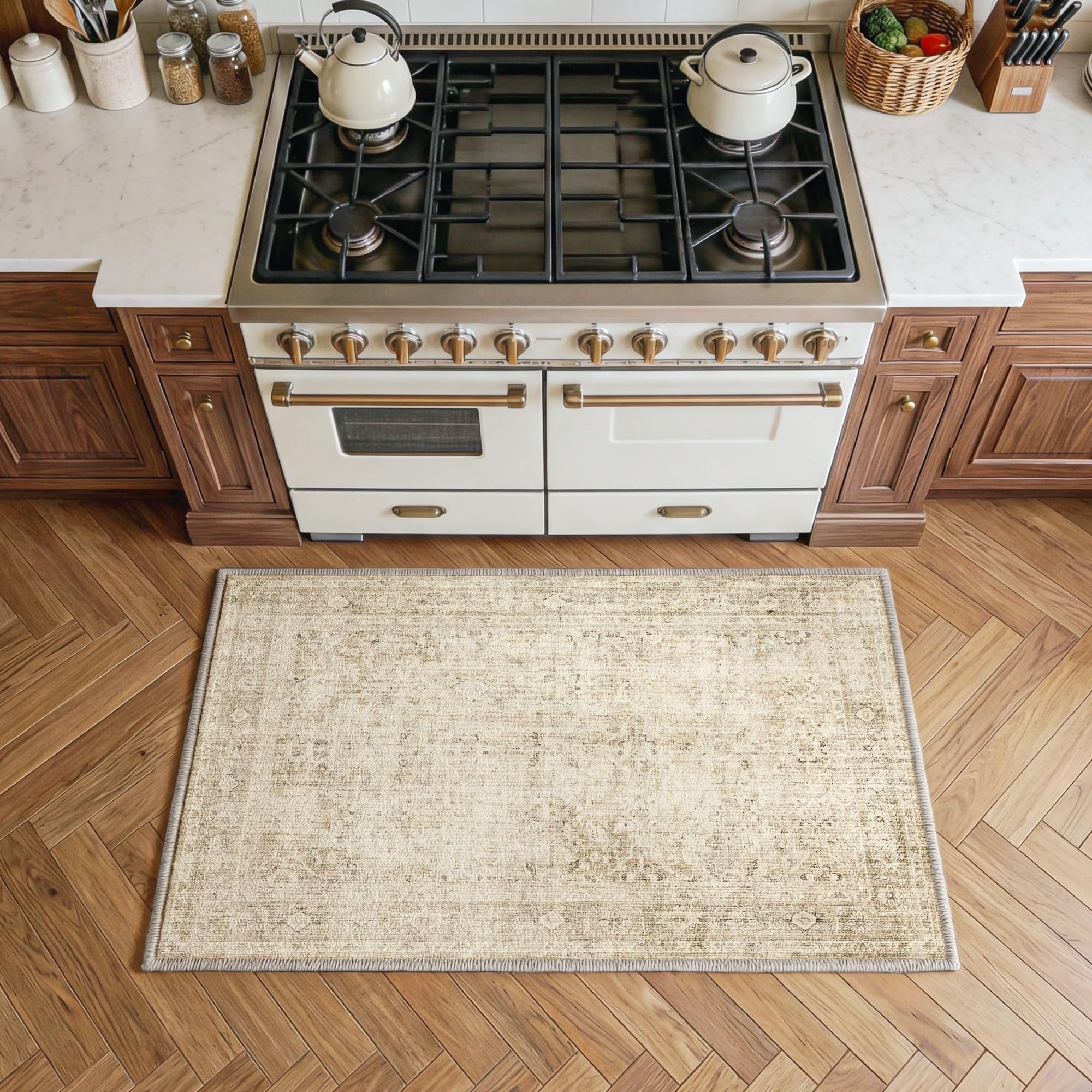 FMFUNCTEX Vintage Distressed Oriental Rug