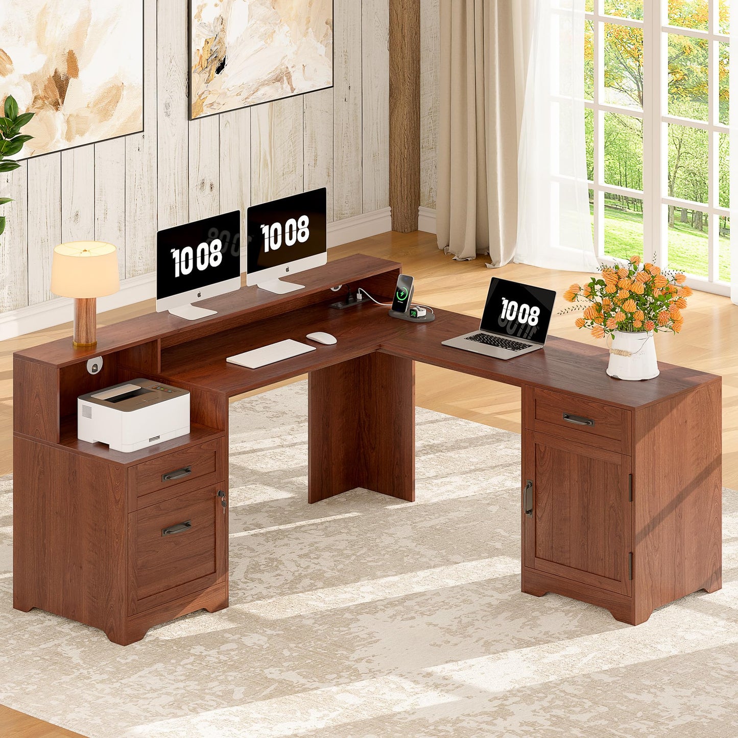 Whalefall 55'' Farmhouse Home Office Desk