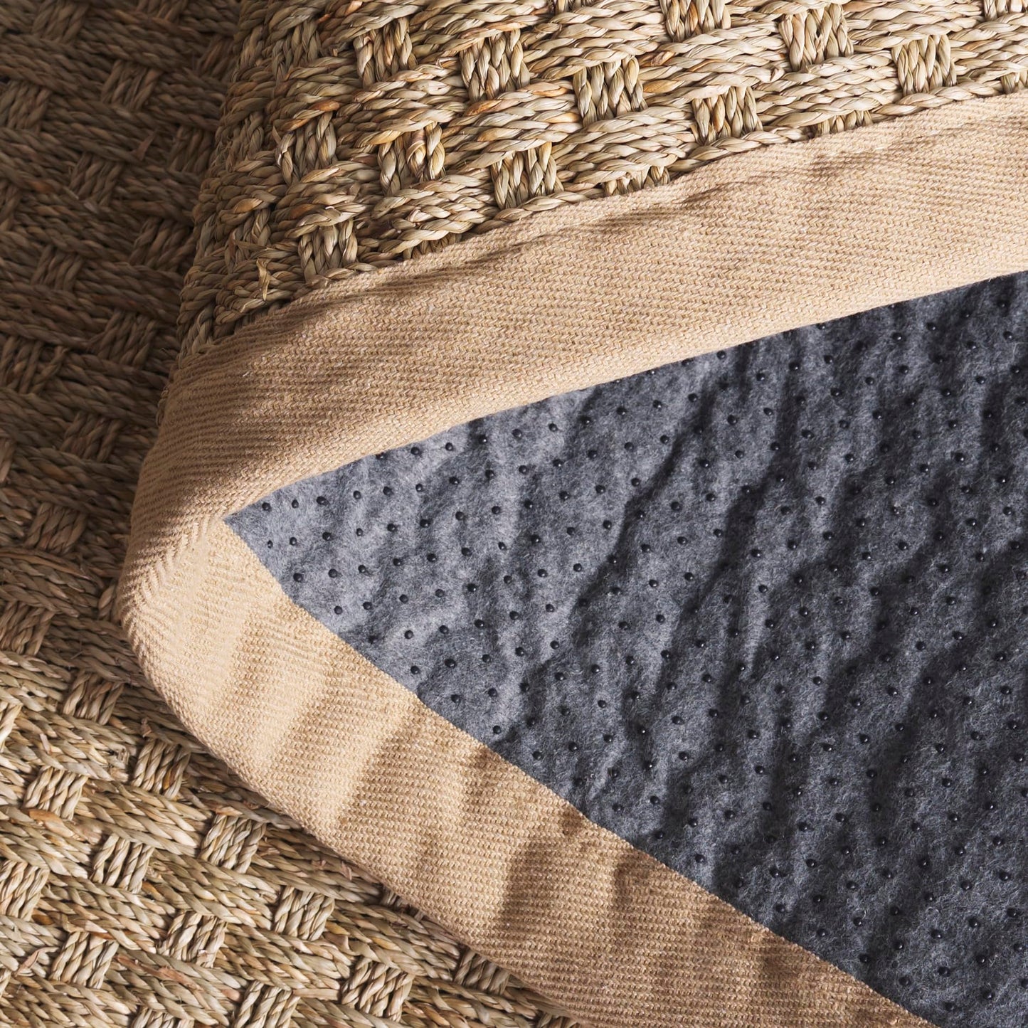 Natural Seagrass Basketweave Area Rug Natural Beige 5x8
