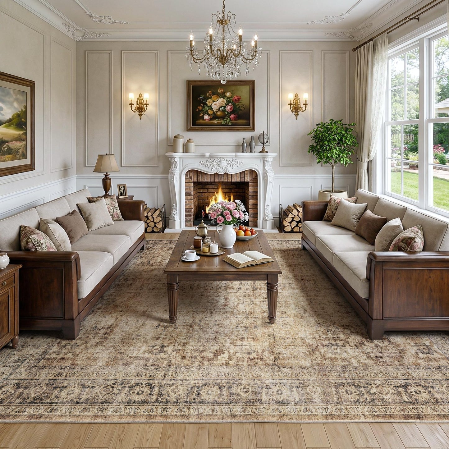 FMFUNCTEX Vintage Distressed Oriental Rug