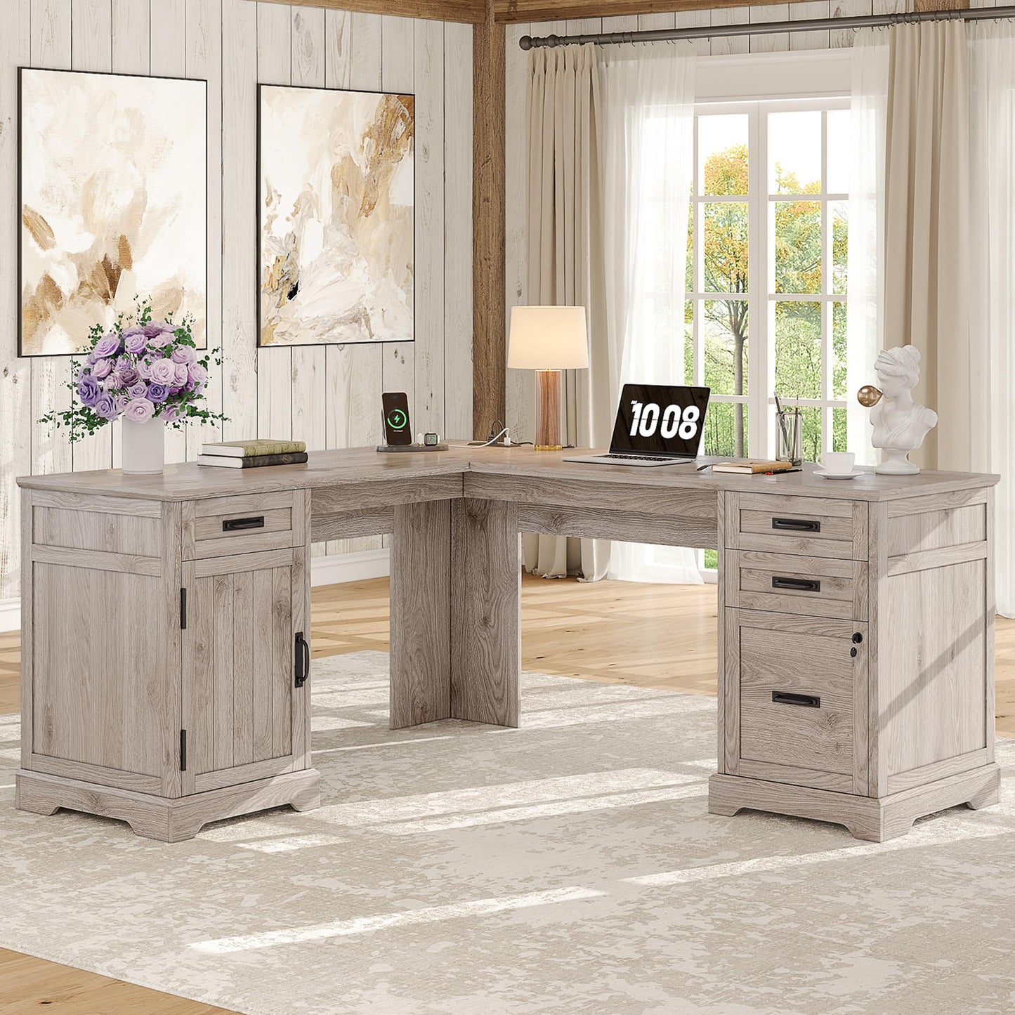 Whalefall 55'' Farmhouse Home Office Desk