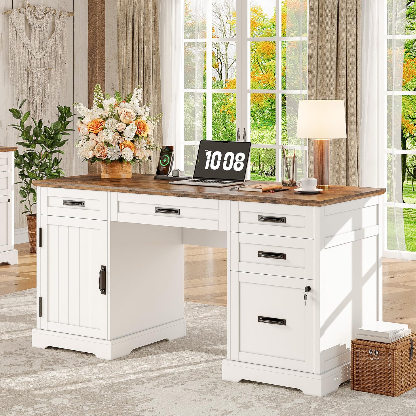 Whalefall 55'' Farmhouse Home Office Desk