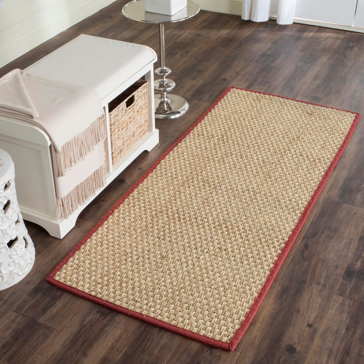 Natural Seagrass Basketweave Area Rug Natural Beige 5x8