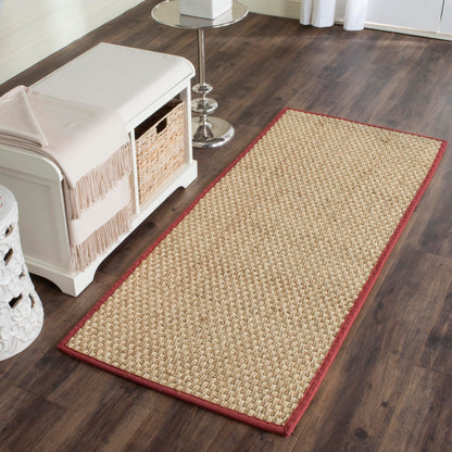 Natural Seagrass Basketweave Area Rug Natural Beige 5x8