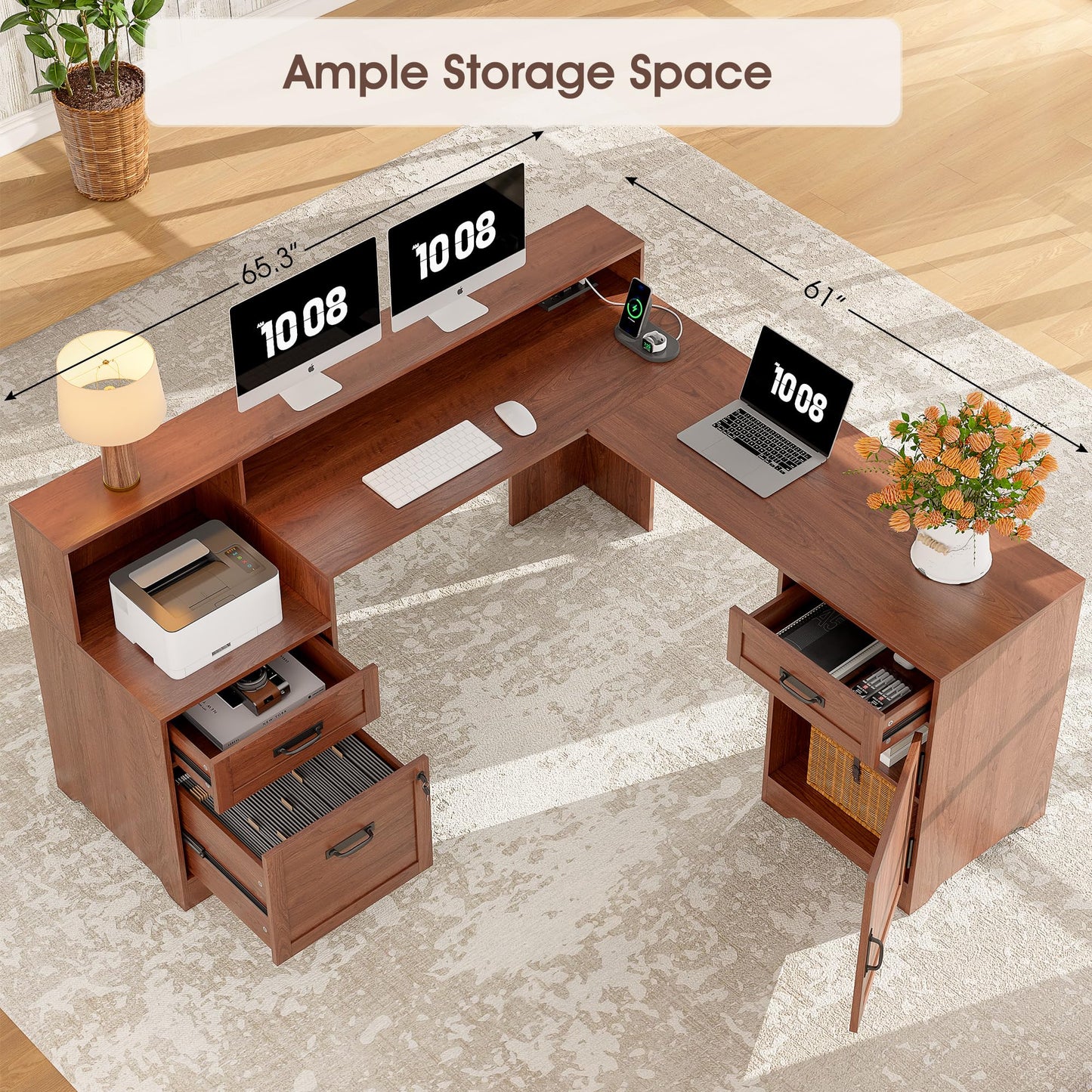 Whalefall 55'' Farmhouse Home Office Desk