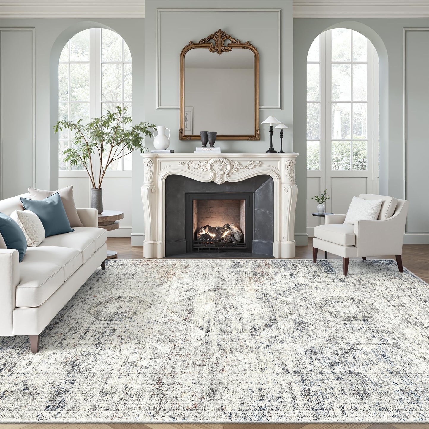 Soalmost Area Rugs for Living Room Dining Room Non-Slip Washable Rug