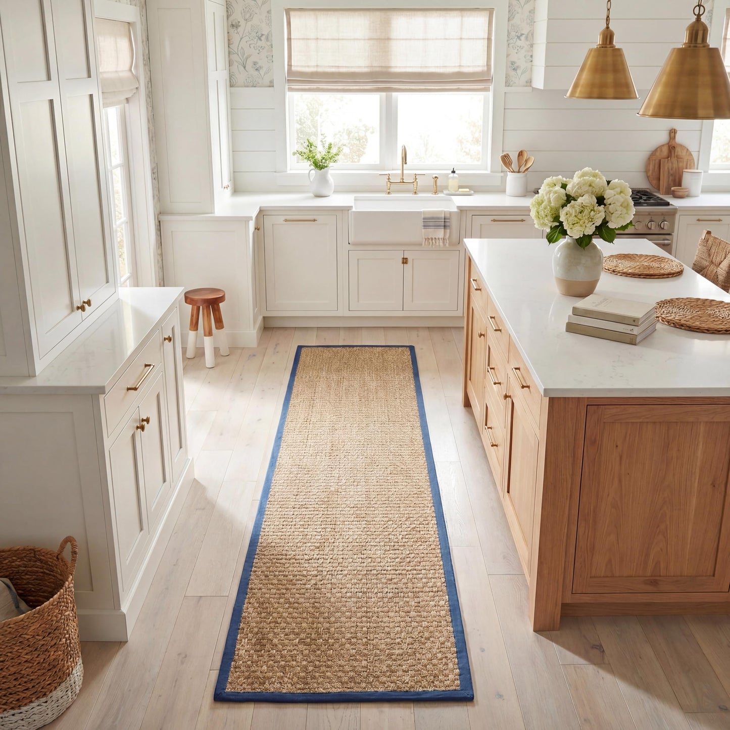 Natural Seagrass Basketweave Area Rug Natural Beige 5x8