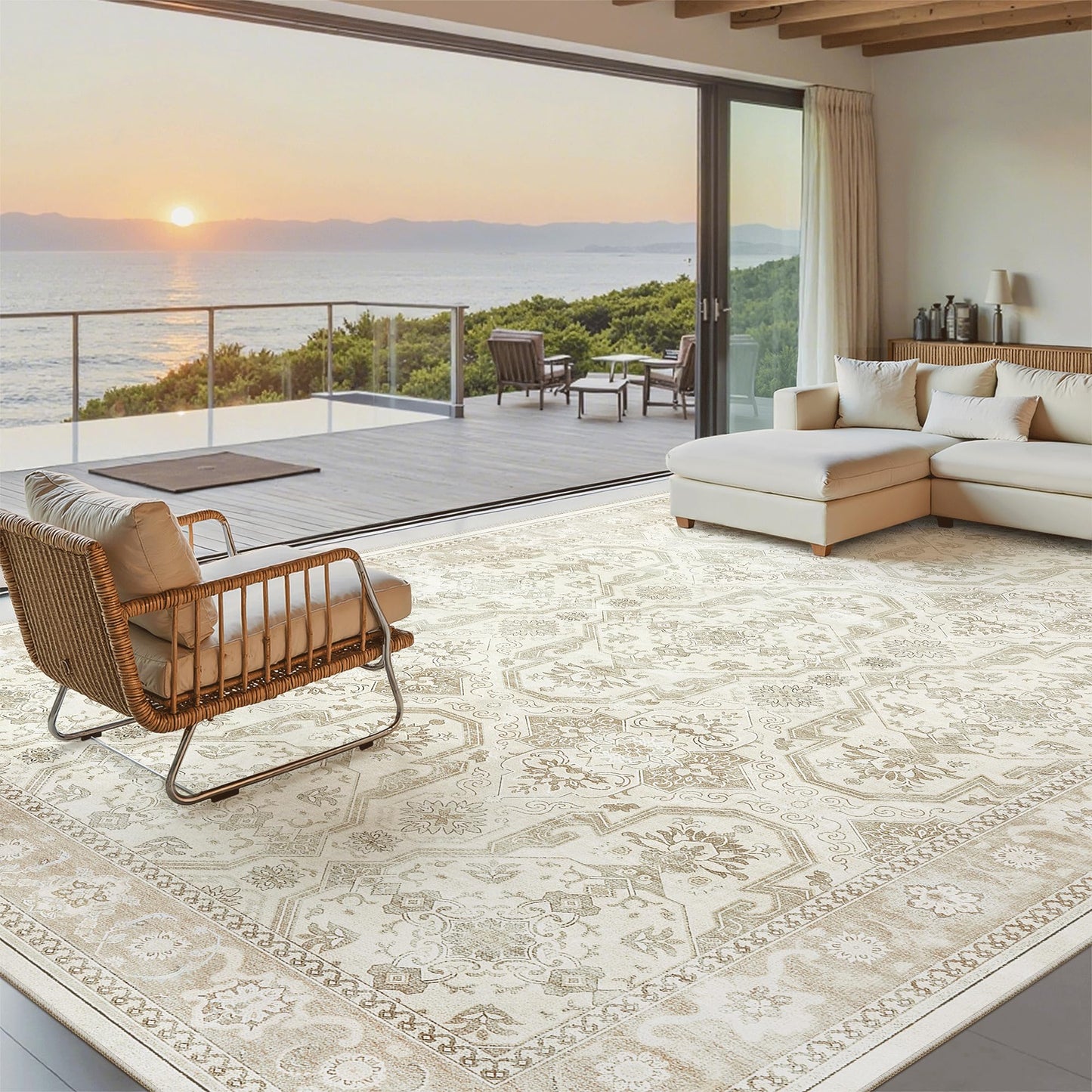 Soalmost Area Rugs for Living Room Dining Room Non-Slip Washable Rug