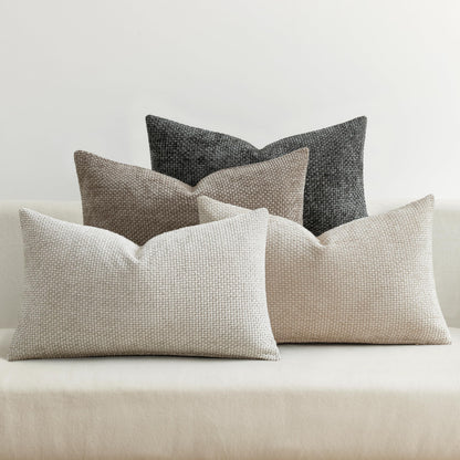 Soft Chenille Throw Pillow Covers Set of 4 Farmhouse Decorative Cushion Covers for Sofa Bedroom Living Room