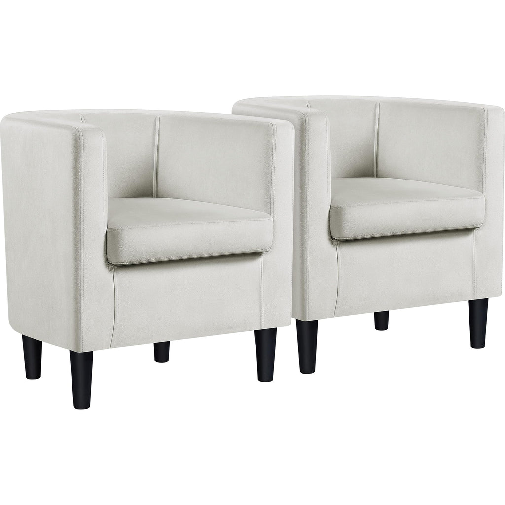 Velvet Armchair with Wide Seat and Wooden Frame for Living Room