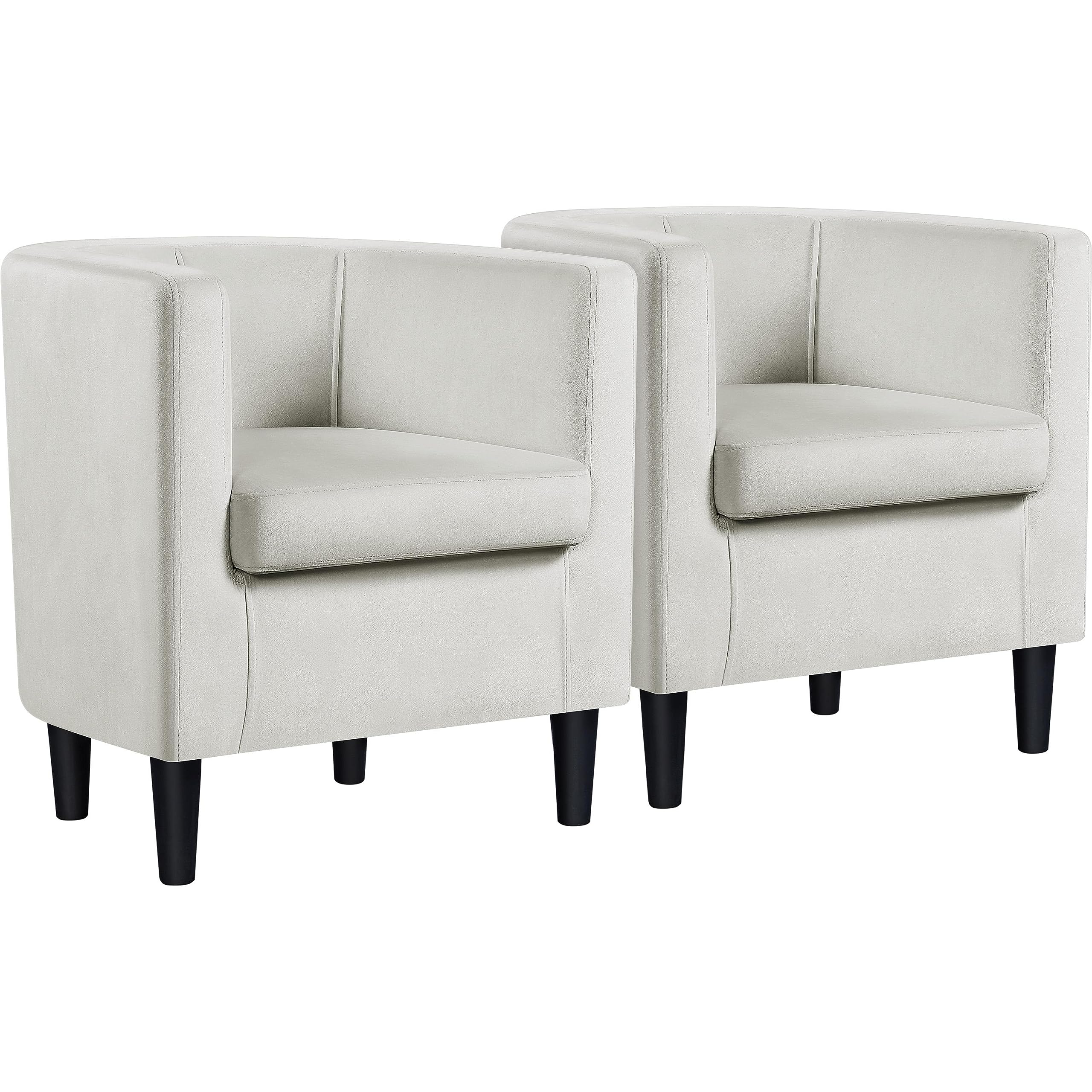 Velvet Armchair with Wide Seat and Wooden Frame for Living Room