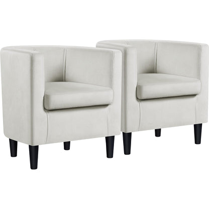 Velvet Armchair with Wide Seat and Wooden Frame for Living Room
