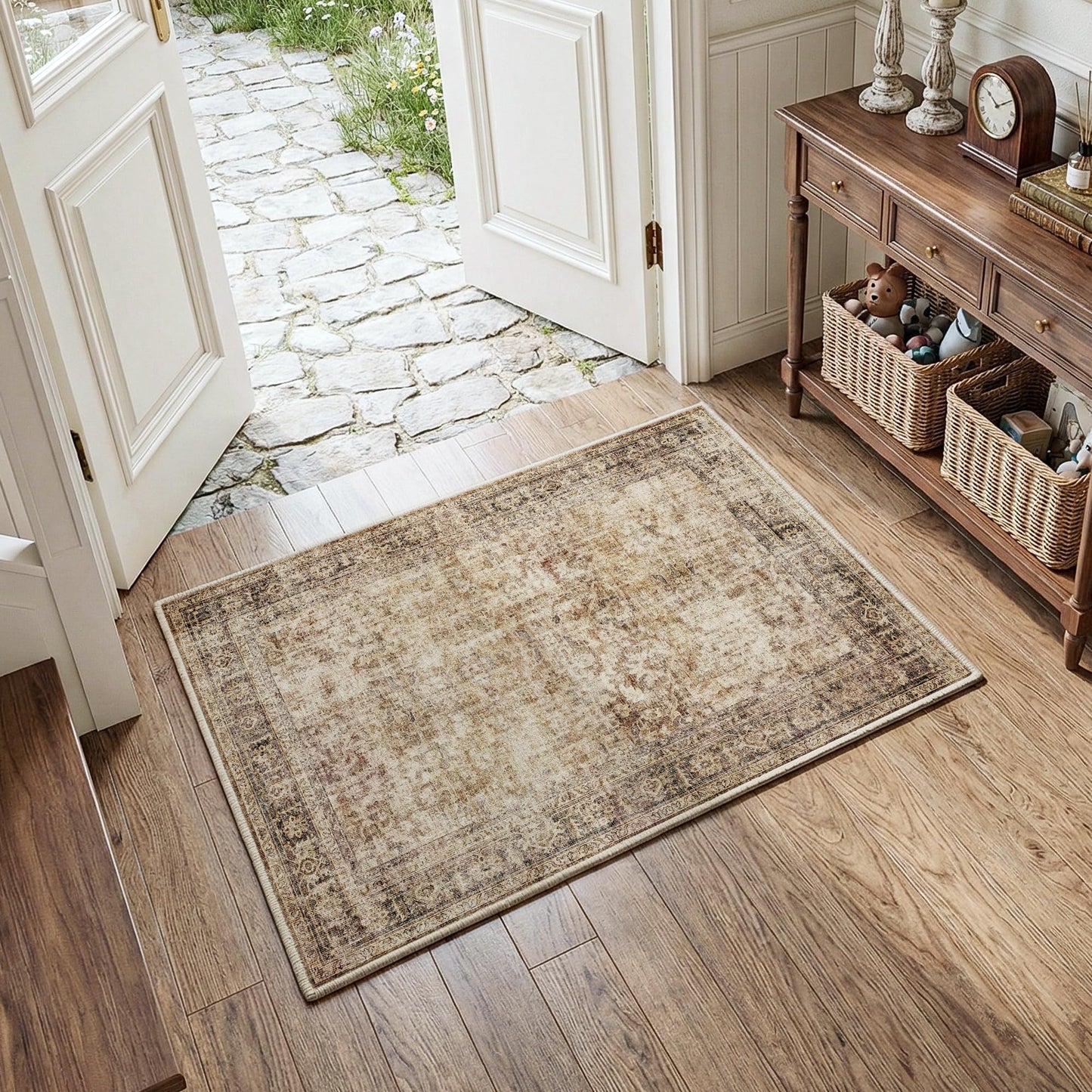 FMFUNCTEX Vintage Distressed Oriental Rug