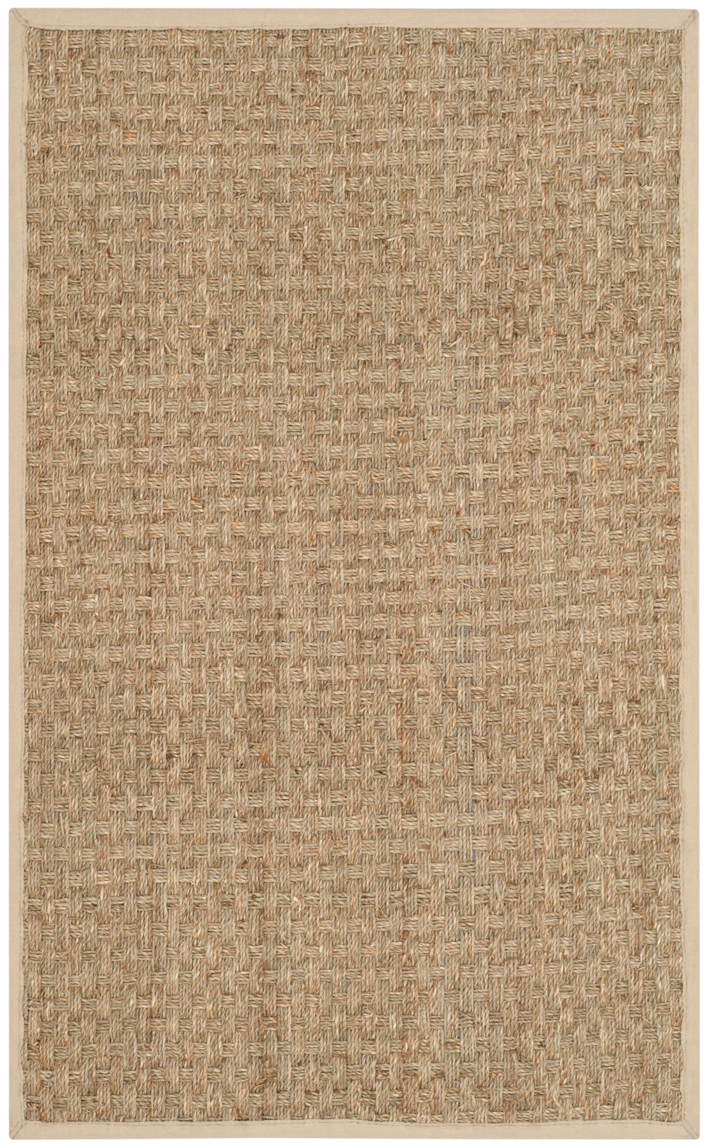 Natural Seagrass Basketweave Area Rug Natural Beige 5x8