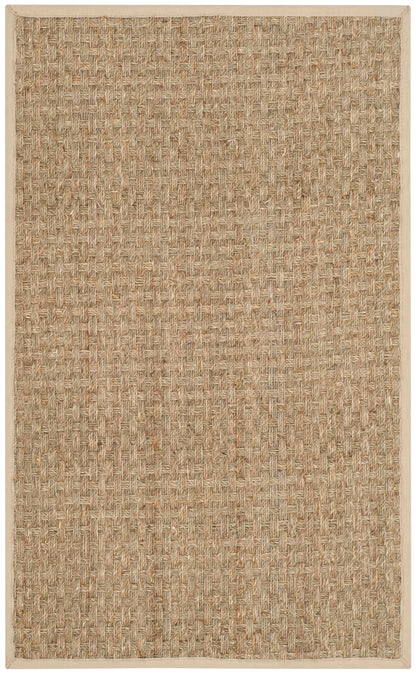 Natural Seagrass Basketweave Area Rug Natural Beige 5x8