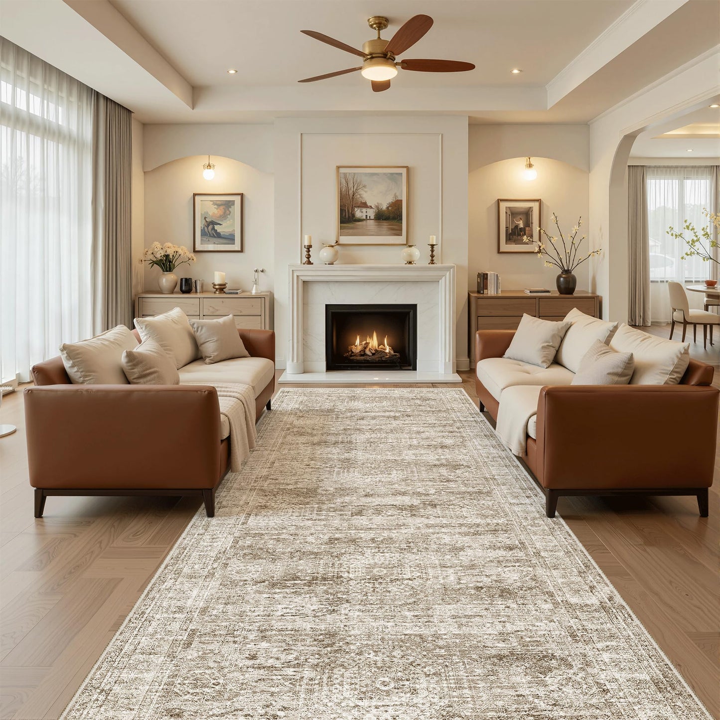 Soalmost Area Rugs for Living Room Dining Room Non-Slip Washable Rug