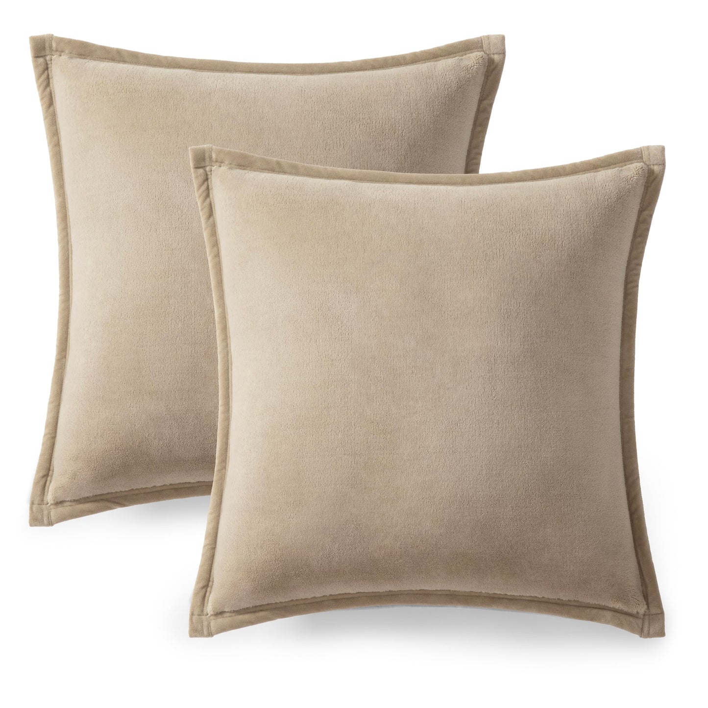 Ultra Soft Plush Decorative Pillow Set 2 Pack 20x20 Cozy Accent Cushions for Sofa Bed Living Room Decor