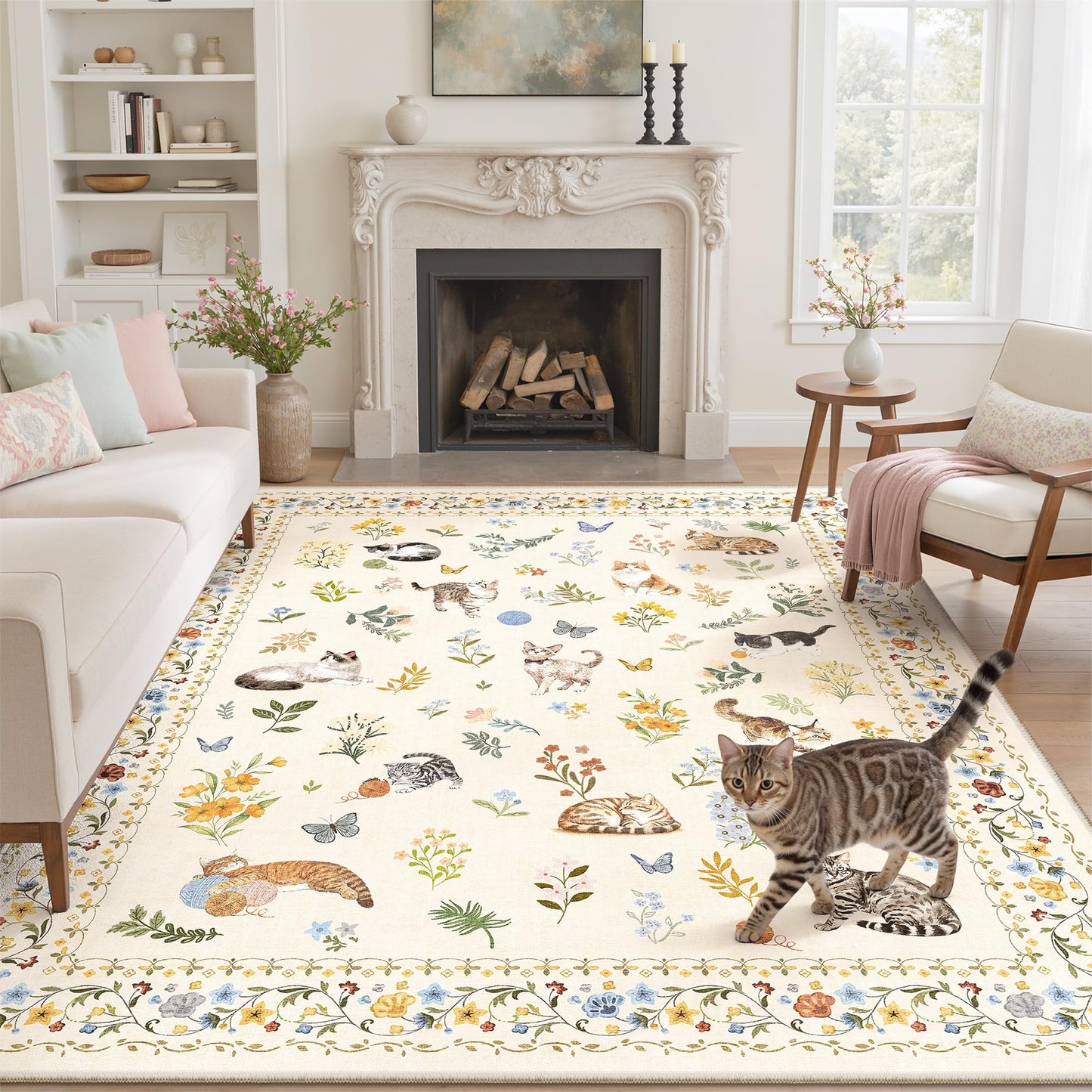 Soalmost Area Rugs for Living Room Dining Room Non-Slip Washable Rug