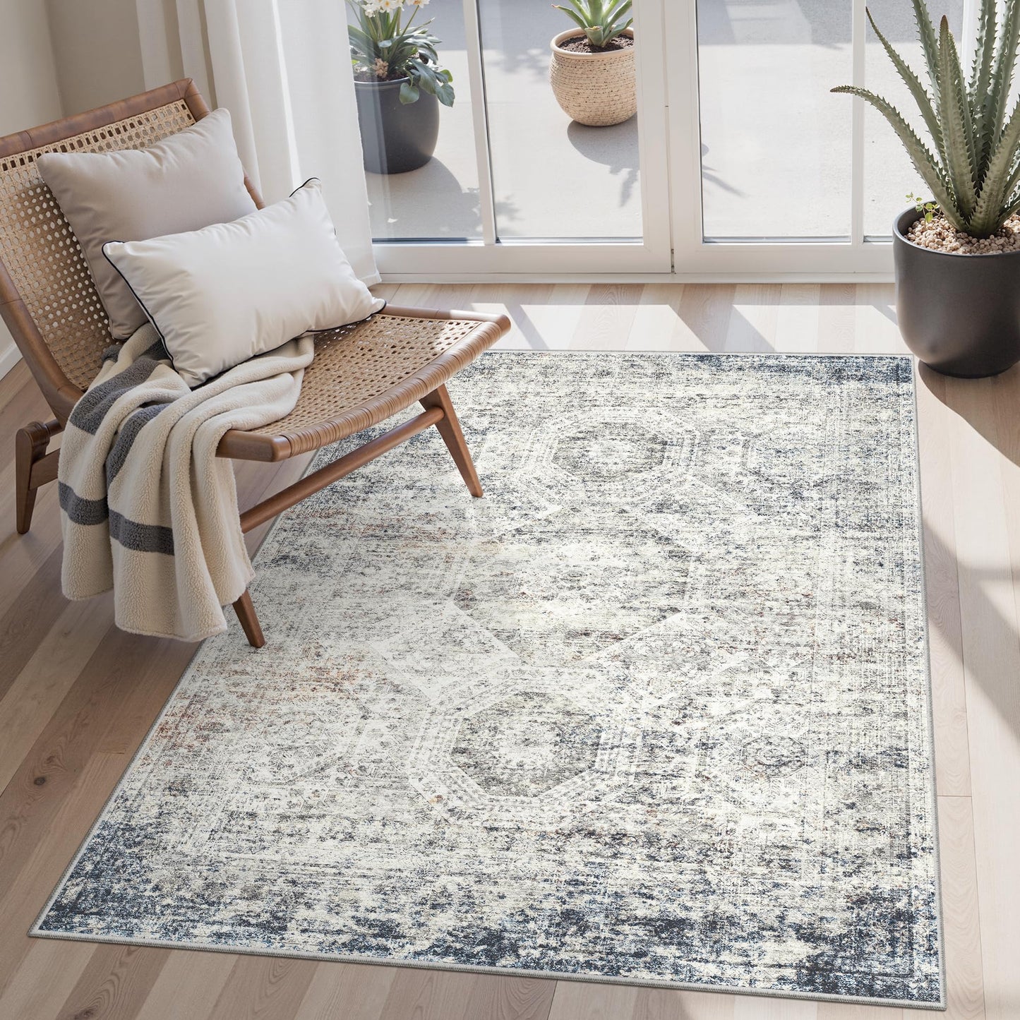 Soalmost Area Rugs for Living Room Dining Room Non-Slip Washable Rug