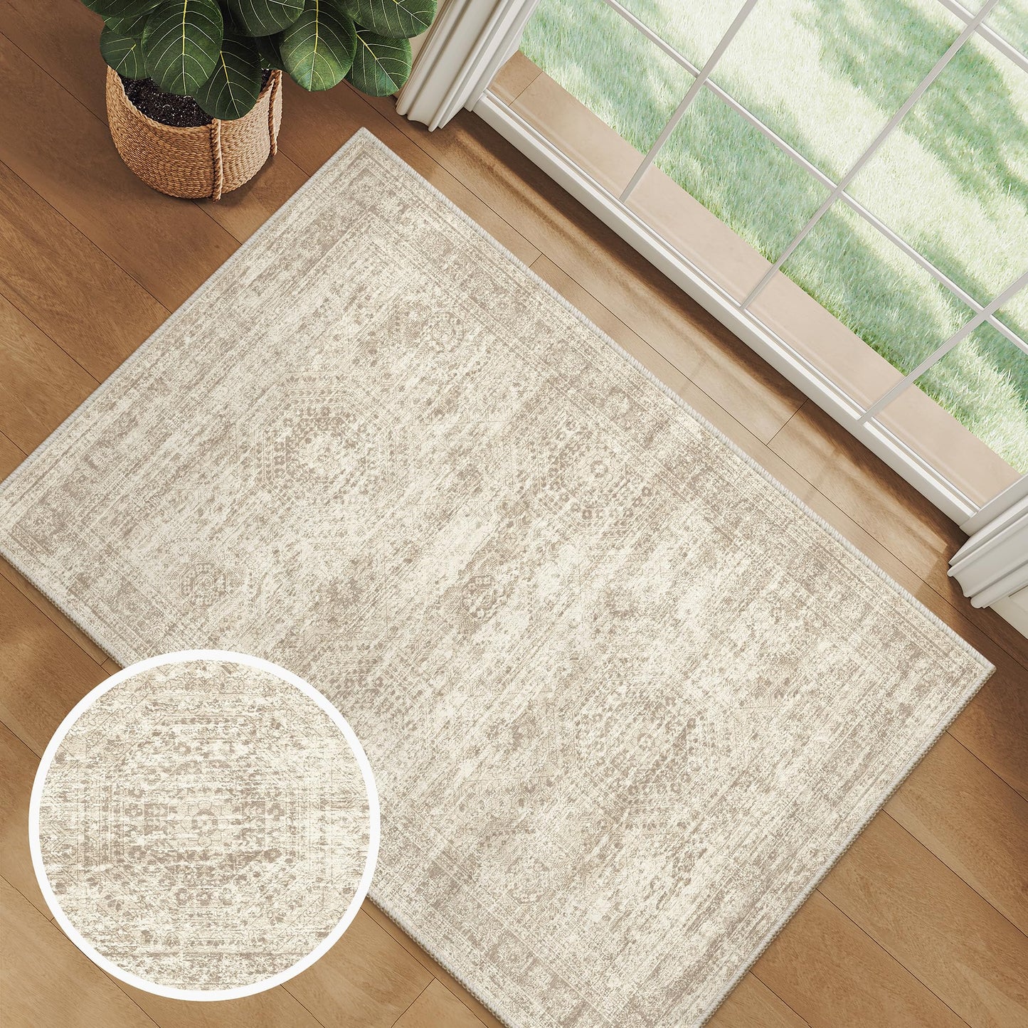 Soalmost Area Rugs for Living Room Dining Room Non-Slip Washable Rug