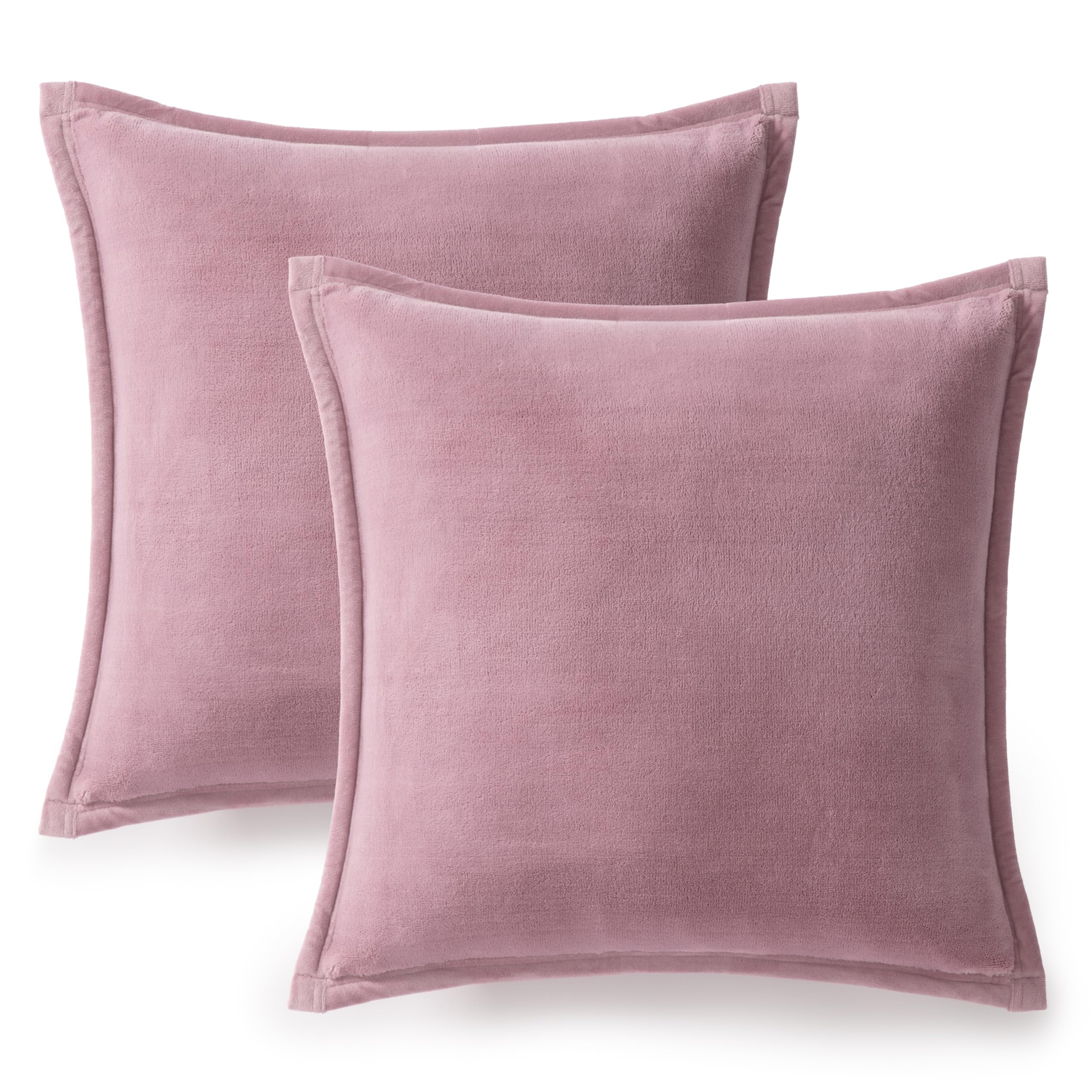 Ultra Soft Plush Decorative Pillow Set 2 Pack 20x20 Cozy Accent Cushions for Sofa Bed Living Room Decor