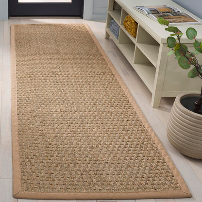 Natural Seagrass Basketweave Area Rug Natural Beige 5x8