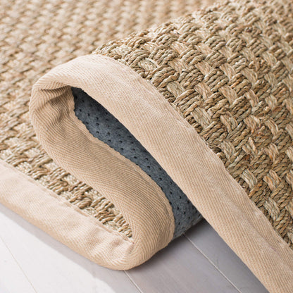 Natural Seagrass Basketweave Area Rug Natural Beige 5x8