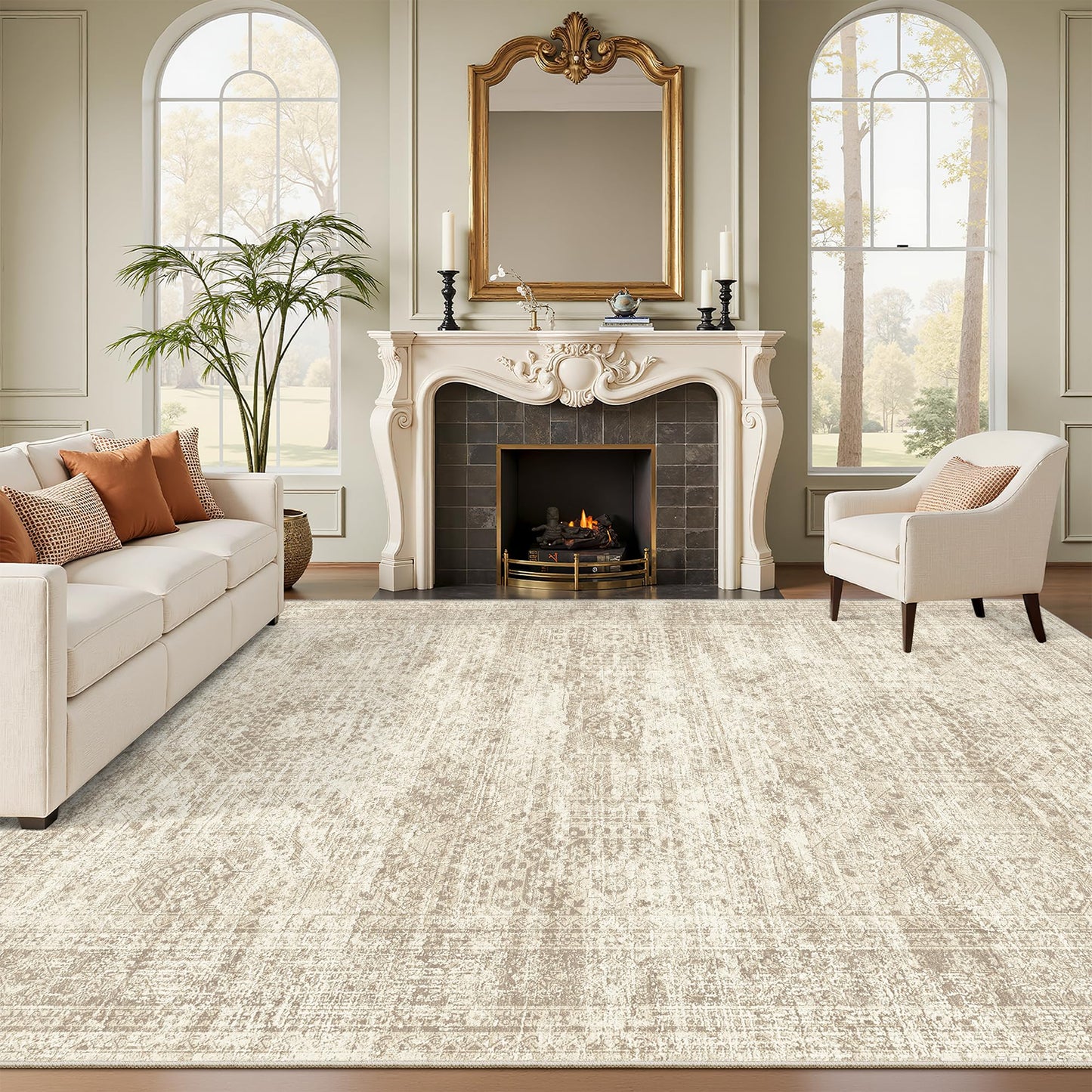 Soalmost Area Rugs for Living Room Dining Room Non-Slip Washable Rug