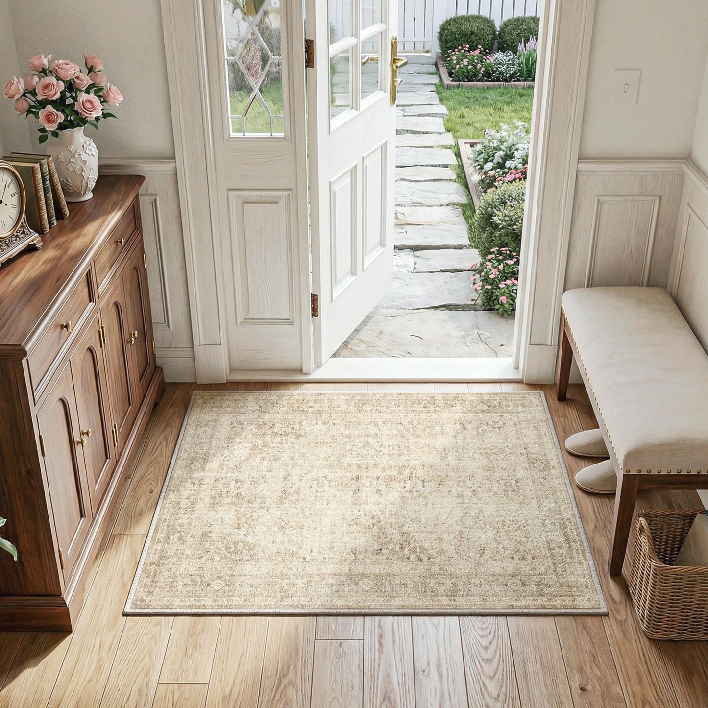 FMFUNCTEX Vintage Distressed Oriental Rug