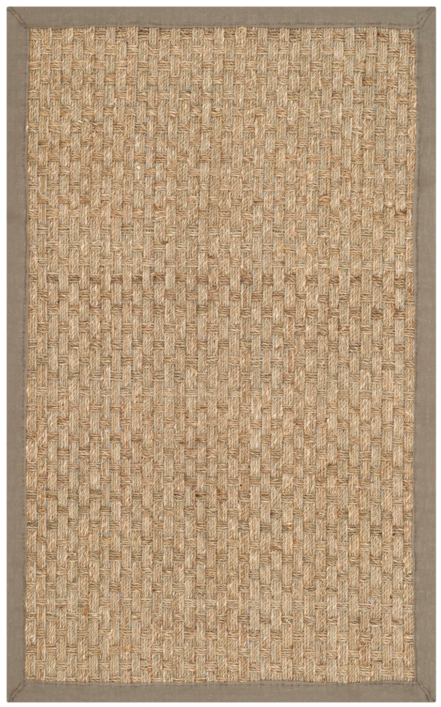 Natural Seagrass Basketweave Area Rug Natural Beige 5x8