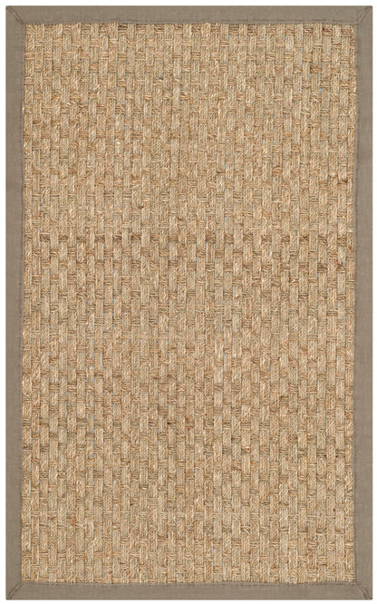 Natural Seagrass Basketweave Area Rug Natural Beige 5x8