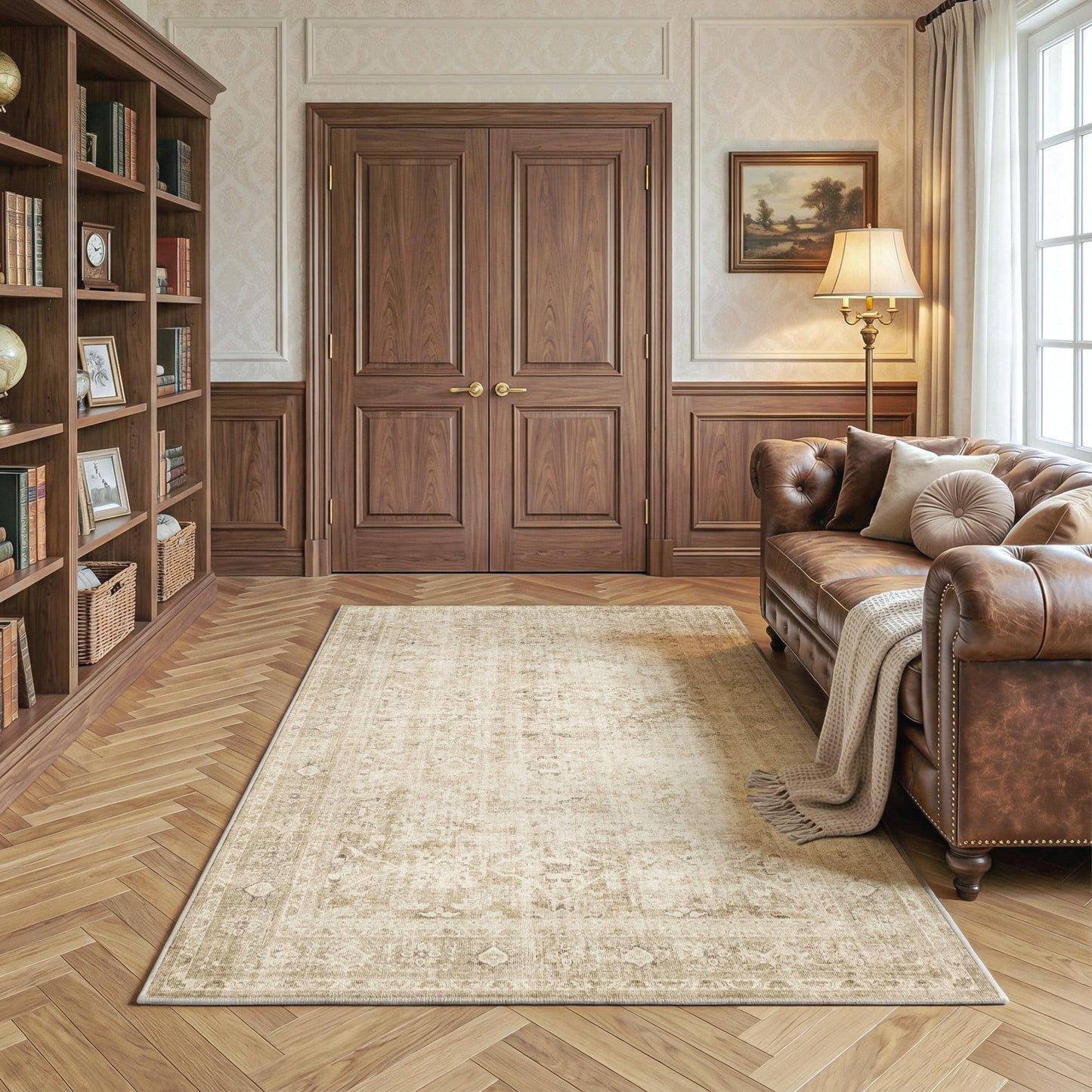 FMFUNCTEX Vintage Distressed Oriental Rug