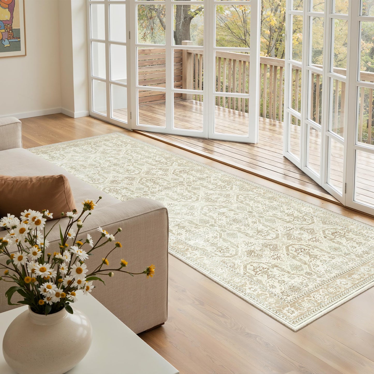 Soalmost Area Rugs for Living Room Dining Room Non-Slip Washable Rug