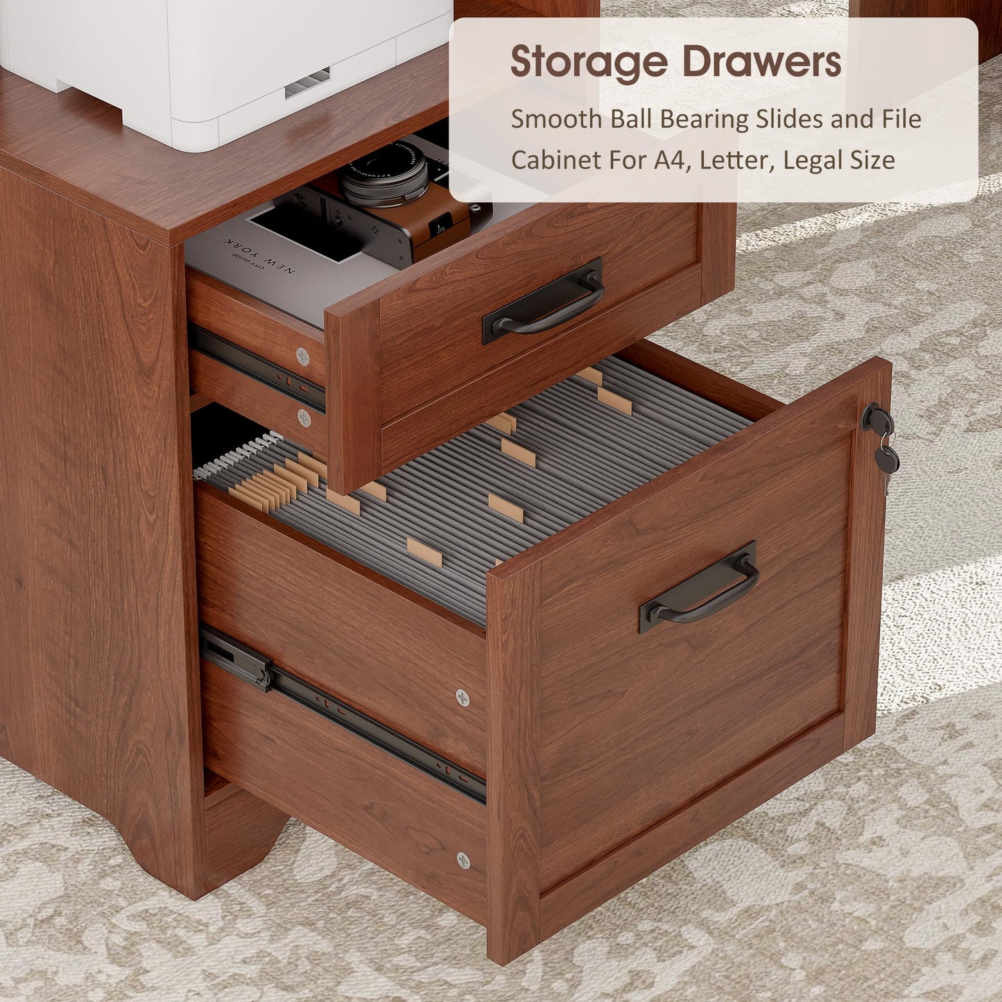 Whalefall 55'' Farmhouse Home Office Desk