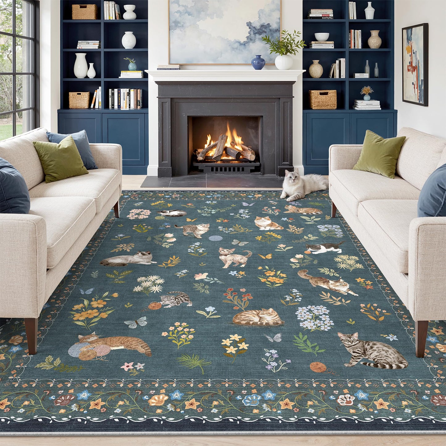 Soalmost Area Rugs for Living Room Dining Room Non-Slip Washable Rug