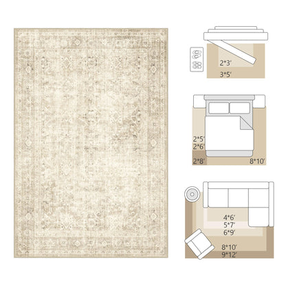 FMFUNCTEX Vintage Distressed Oriental Rug