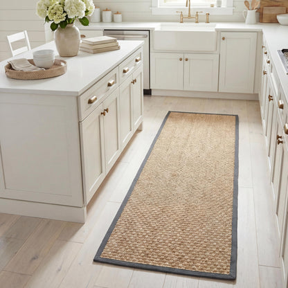 Natural Seagrass Basketweave Area Rug Natural Beige 5x8