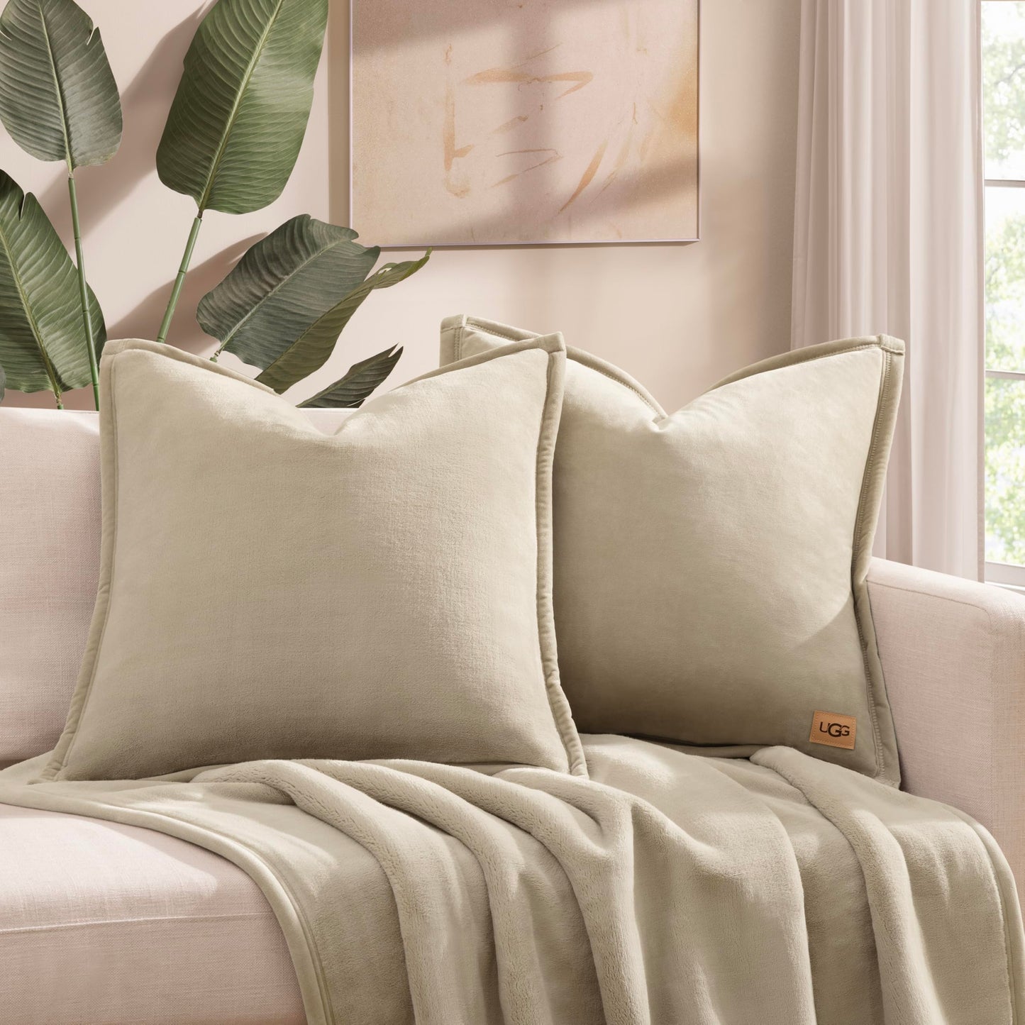 Ultra Soft Plush Decorative Pillow Set 2 Pack 20x20 Cozy Accent Cushions for Sofa Bed Living Room Decor