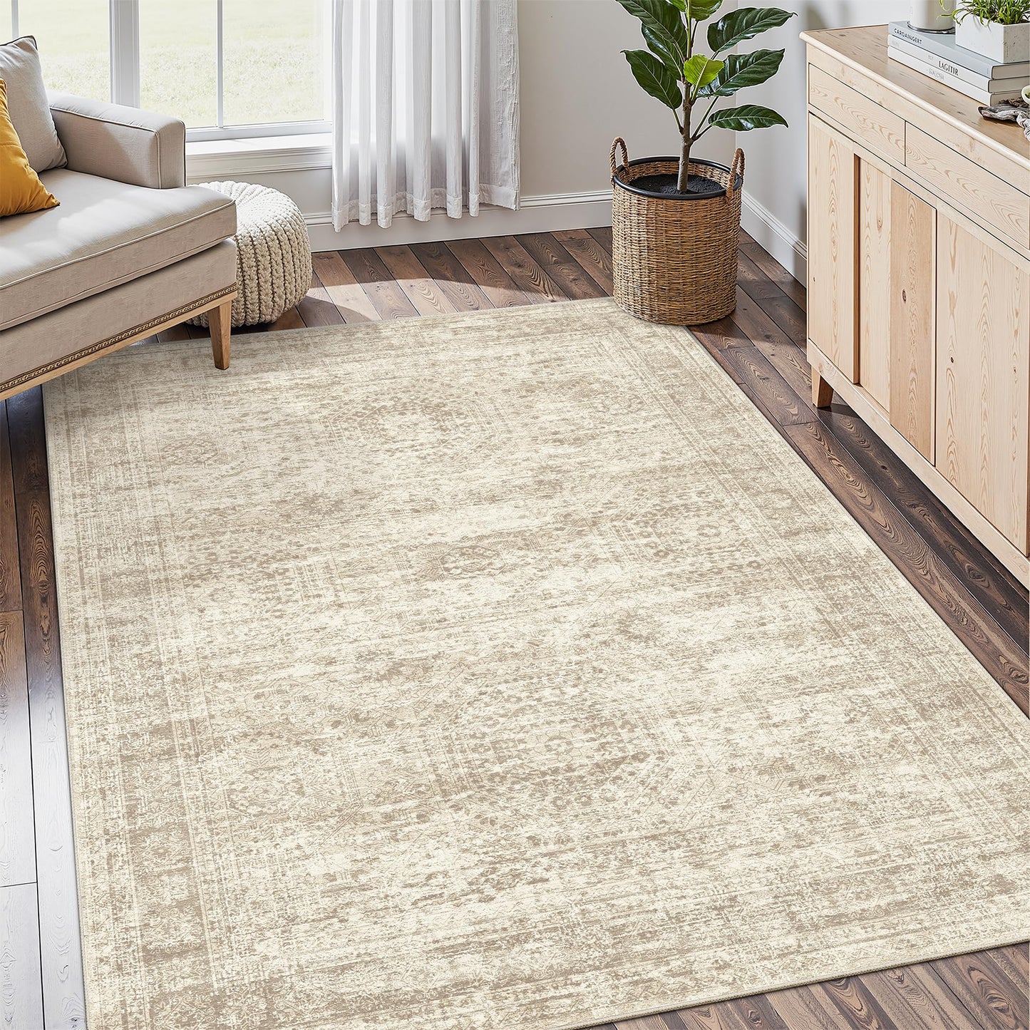 Soalmost Area Rugs for Living Room Dining Room Non-Slip Washable Rug
