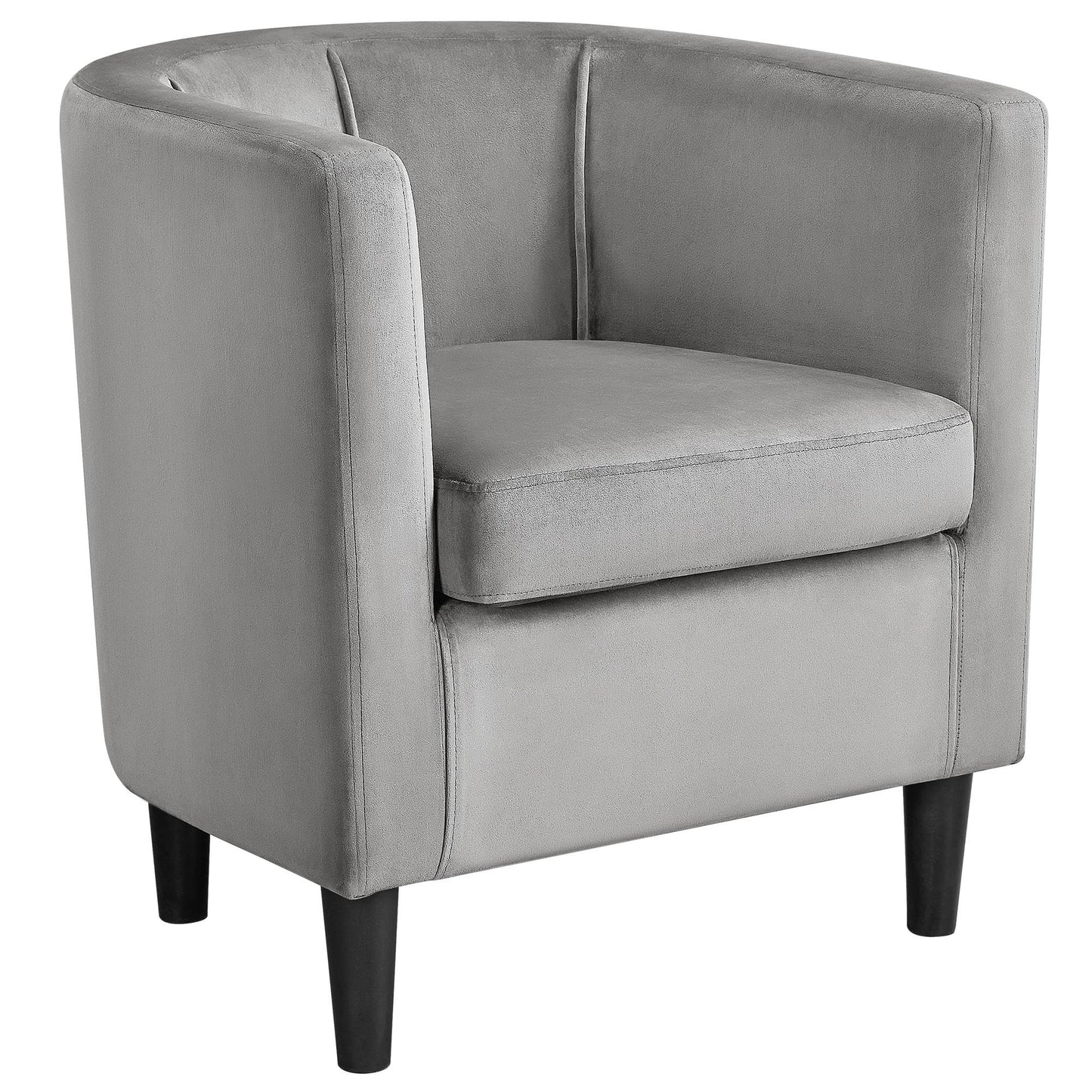 Velvet Armchair with Wide Seat and Wooden Frame for Living Room
