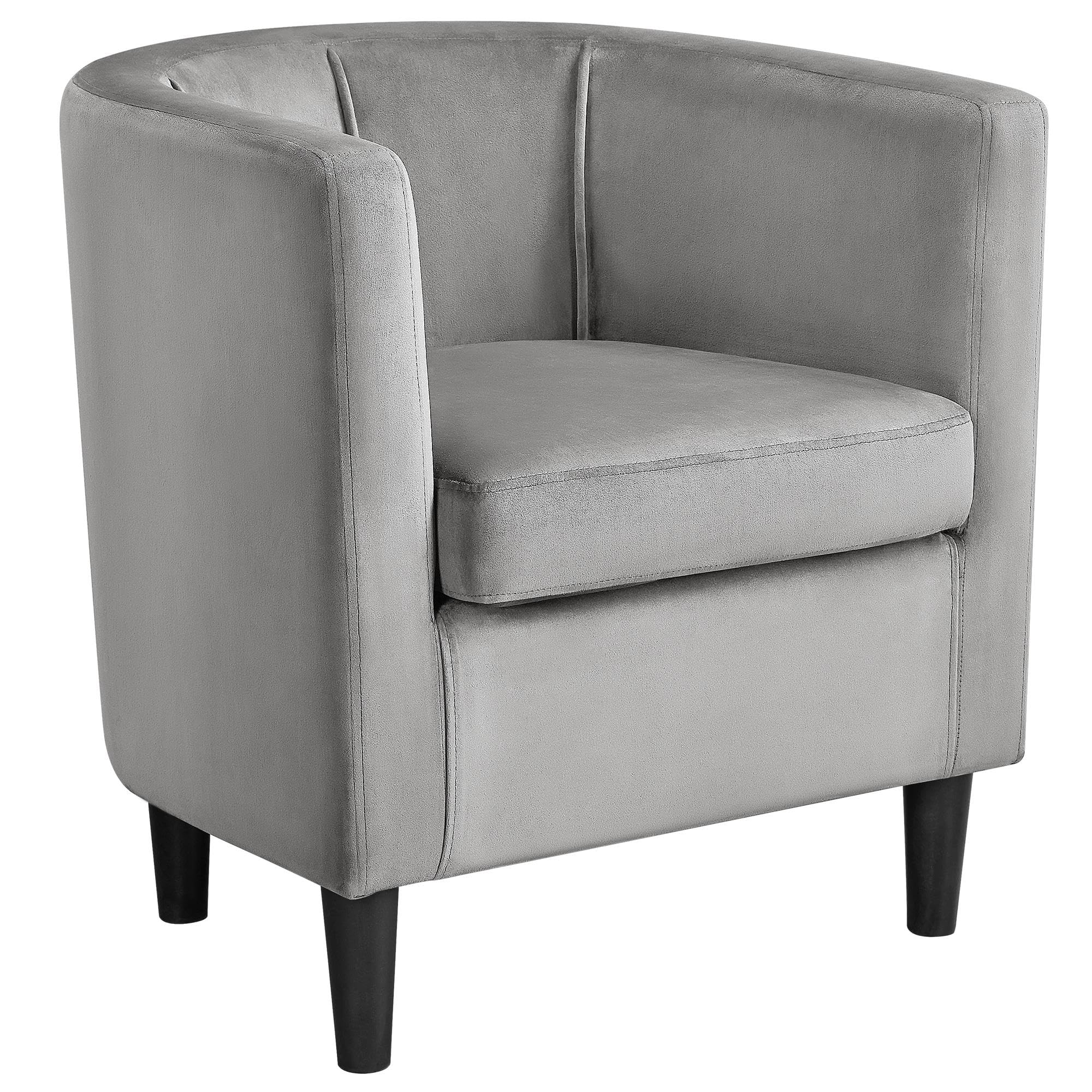 Velvet Armchair with Wide Seat and Wooden Frame for Living Room