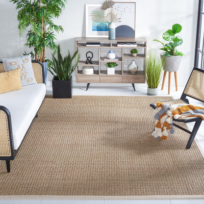 Natural Seagrass Basketweave Area Rug Natural Beige 5x8