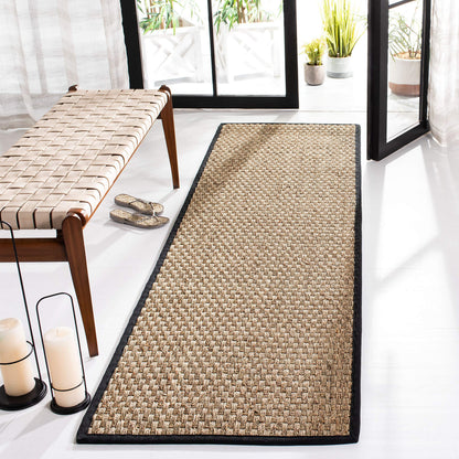 Natural Seagrass Basketweave Area Rug Natural Beige 5x8