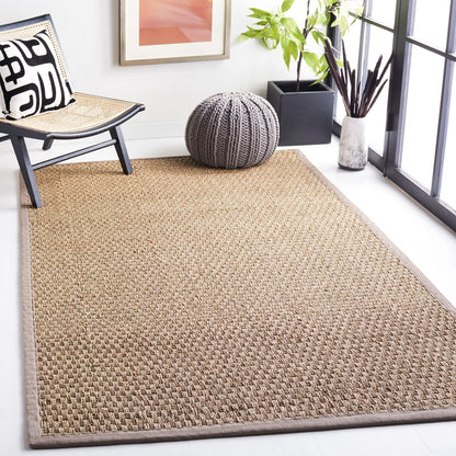 Natural Seagrass Basketweave Area Rug Natural Beige 5x8