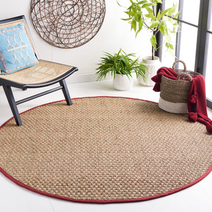 Natural Seagrass Basketweave Area Rug Natural Beige 5x8