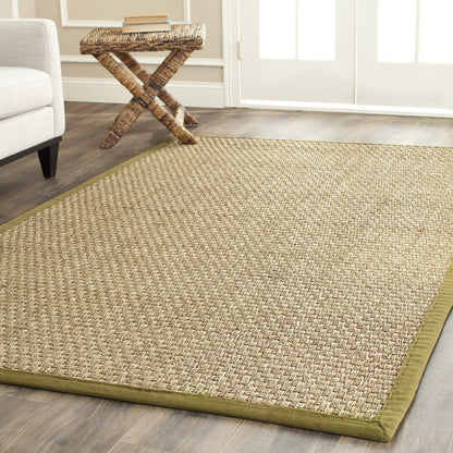 Natural Seagrass Basketweave Area Rug Natural Beige 5x8